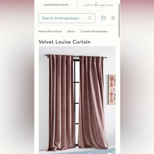 Anthropologie mauve velvet curtains